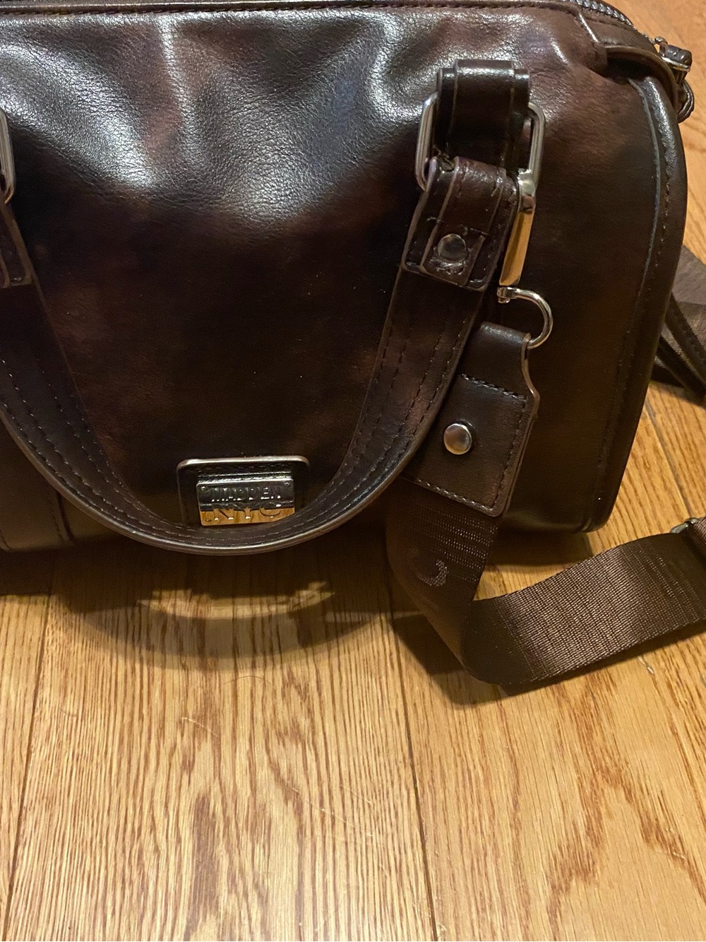 Men's Dark Brown Leather Shoulder Bag
